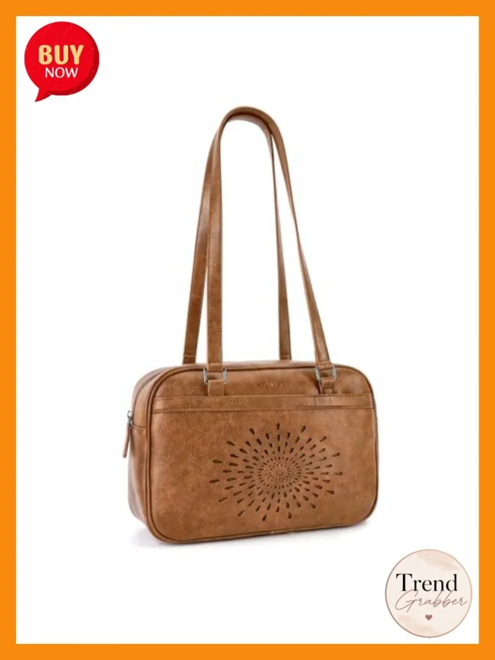 Vegan Leather Shoulder Bag with Top Handle, Tote Hobo